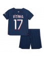 Paris Saint-Germain Vitinha Ferreira #17 Domácí dres pro děti 2023-24 Krátký Rukáv (+ trenýrky)